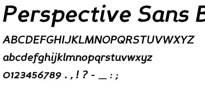 Perspective Sans Bold Italic font